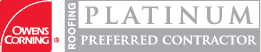 Owens Corning Platinum Preferred Contractor badge